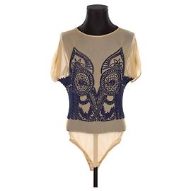Jean Paul Gaultier Beige Polyester Bodysuit Beige