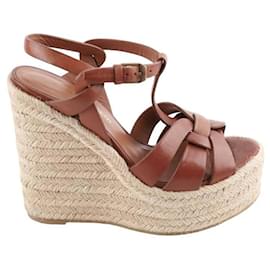 Saint Laurent-Leather heels-Brown