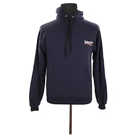 Balenciaga-Navy Cotton Sweatshirt-Navy blue