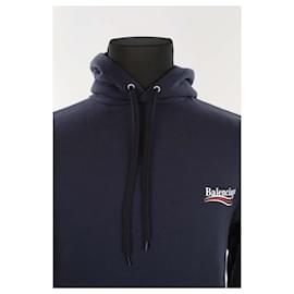 Balenciaga-Navy Cotton Sweatshirt-Navy blue