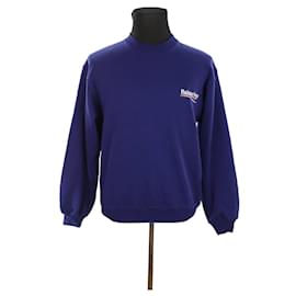 Balenciaga-Navy Cotton Sweatshirt-Navy blue