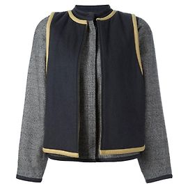 Gianni Versace Twill Wool Jacket White Grey Sand