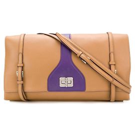 Borsa a spalla in pelle beige e viola Prada - anni 2000 Beige Porpora Sabbia