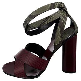 Gucci Schlangenleder-Sandalen Rot