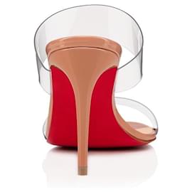 Christian Louboutin-Sandales Just Nothing 85 mm - PVC et cuir de veau brillant - Blush - Femme Beige-Beige