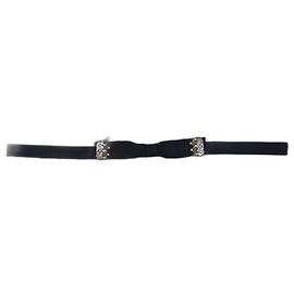 Cinto Chloé de seda com strass preto e dourado Preto Dourado
