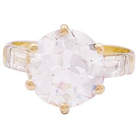 inconnue Yellow gold solitaire ring, 3.35 carat diamond. Other