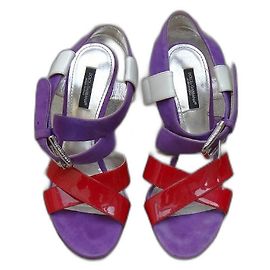 Dolce & Gabbana Sandals Leather and Patent Leather Multi Color 37 Multiple colors