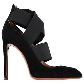 Pompes à talons hauts Alaïa Bandage en suède noir Noir