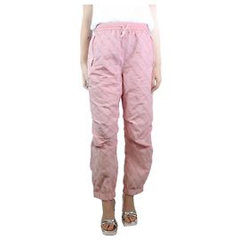 Alexander Wang Rosa samtierte Logo-Hose - Größe M Pink