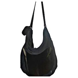 Gucci-Authentic Gucci Tom Ford 95 AW Archive Canvas & Leather B Shoulder Bag-Black