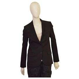 Zadig & Voltaire Vany Strass Schwarzer Glänzender Blazer S Schwarz