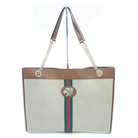 Gucci-Gucci Raja Tiger Head Chain Large Tote Bag-Beige