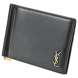 Saint Laurent-Saint Laurent Tiny Cassandra Bill Clip Wallet-Black