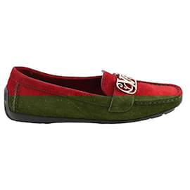 Louis Vuitton-Suede loafers-Red