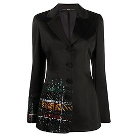 Gianfranco Ferré Black Silk Sequined Jacket Black