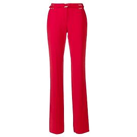 Versace Red Wool Trousers - 2000s Red
