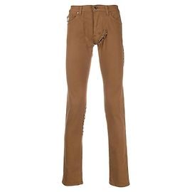Calças skinny marrons com recortes Gianfranco Ferré Marrom