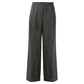 Lanvin-Lanvin Grey Wool Darted Trousers - 2000s-Grey