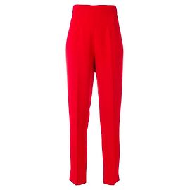 Calças de cintura alta vermelhas Moschino Vermelho