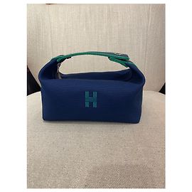 Hermès Bolsos de viaje HERMES T. Algodón Azul