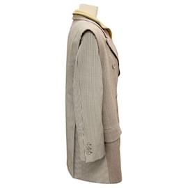 Fendi-Fendi Tan Houndstooth Multi-Layer Coat-Camel