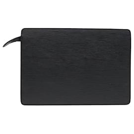 Louis Vuitton-LOUIS VUITTON Epi Pochette Homme Clutch Bag Black Noir M52522 LV Auth ep5807-Black