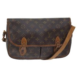 LOUIS VUITTON Monogram Gibeciere MM Bolsa de Ombro M42247 LV Auth 93467 Monograma