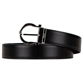 Salvatore Ferragamo Schwarzer Ferragamo Leder Gancini Gürtel Schwarz