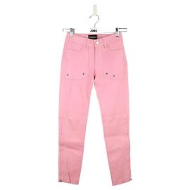 Zadig & Voltaire Calças de couro slim Rosa