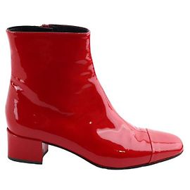 Carel Botas de cuero charol Roja