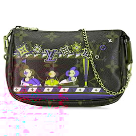 Louis Vuitton-Brown Louis Vuitton Mini Monogram Vivienne Christmas Pochette Accessoires Shoulder Bag-Brown