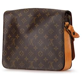 Louis Vuitton-Brown Louis Vuitton Monogram Cartouchiere GM Crossbody Bag-Brown