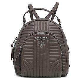 Brown Prada Soft Calf Impunture Diagramme Backpack Brown