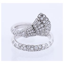 De Grisogono White Gold and Diamond Ring, Size 52 Golden