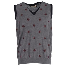 Colete de lã cinza Gucci Bee & Star Cinza
