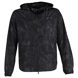 Valentino Garavani-Valentino Hooded Butterfly Print Jacket in Black Polyester-Black