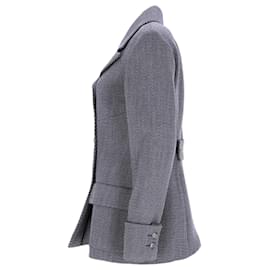 Chanel-Chanel Double-Breasted Jacket in Grey Wool-Black
