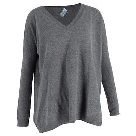 Pull oversized en V en laine grise de Prada Gris