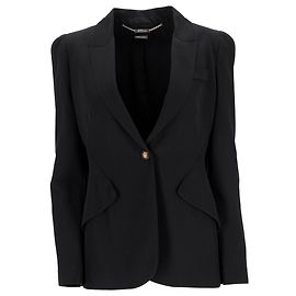 Alexander McQueen Leaf Crepe Jacke aus schwarzer Viskose Schwarz