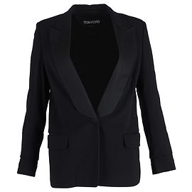 Tom Ford Anzugjacke aus schwarzer Wolle Schwarz