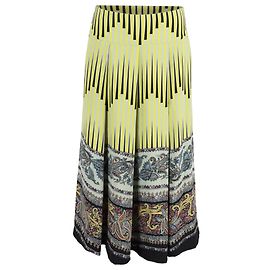 Saia midi plissada impressa em crepe de lã multicolorida Etro Outro