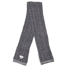 Cachecol de lã cinza em tricô cable Thom Browne Cinza