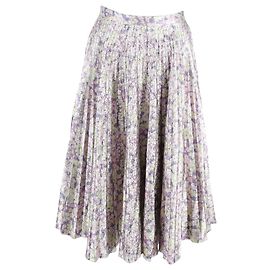 Stella Mc Cartney Falda midi de poliéster multicolor con estampado floral metálico de Stella McCartney Multicolor