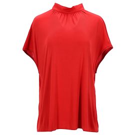 Loro Piana Kurzarmbluse aus roter Viskose Rot