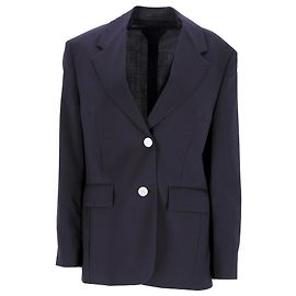 Einreiher-Blazer aus marineblauer Wolle von Prada Blau Marineblau