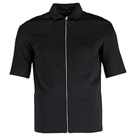 Dior-Dior Zip Front Shirt in Black Cotton-Black