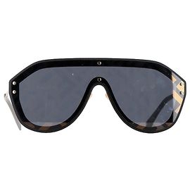 Óculos de sol Fendi Zucca FF Logo Shield em acetato marrom Marrom