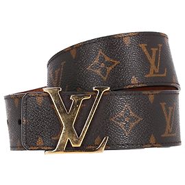 Cinto Monogram Initiales Louis Vuitton em lona marrom Marrom Vermelho