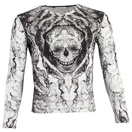 Camiseta de manga larga con estampado de calavera Alexander McQueen en algodón blanco Otro